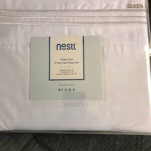 4-Piece QUEEN SHEET set - WHITE